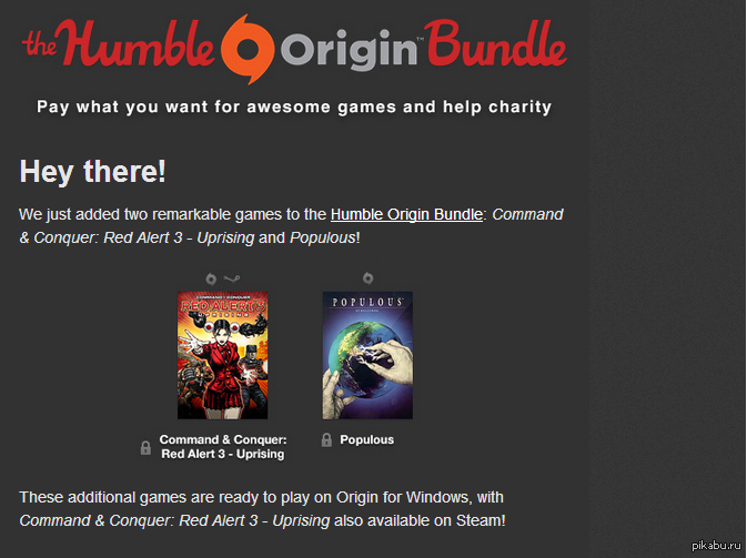 Humble Bundle      Humble Bundle  BF3  Sims3,       . Red Alert 3  Populous. ,       :)